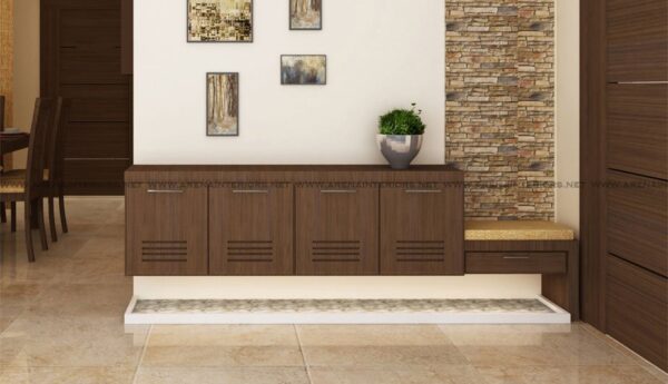 Custom wooden shoerack interior service